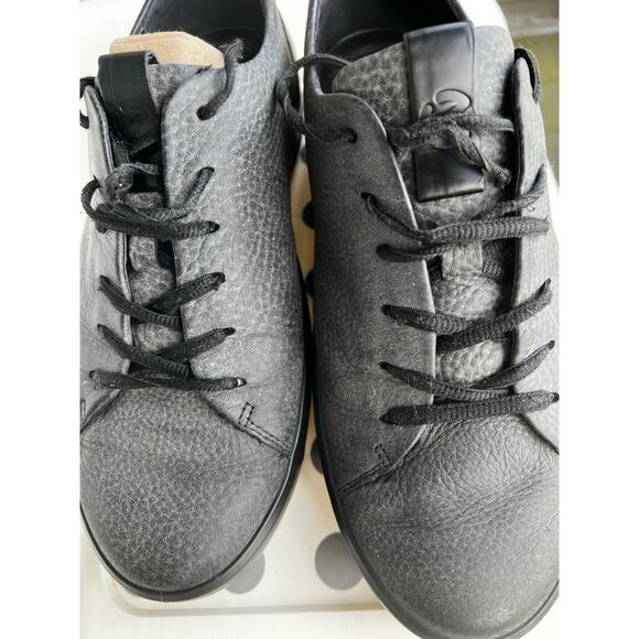 Men\'s ECCO Soft comfort Gray Leather textured lace up Sneakers Sz-42 US 8.75 main image 5